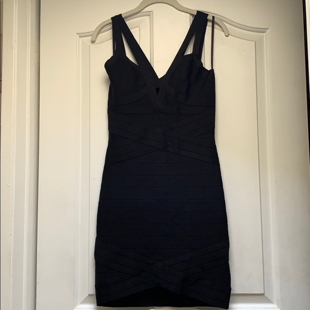 Slim tight black Bebe part dress